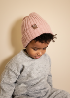 The Nini Bear Beanie Hat - Dusty Pink