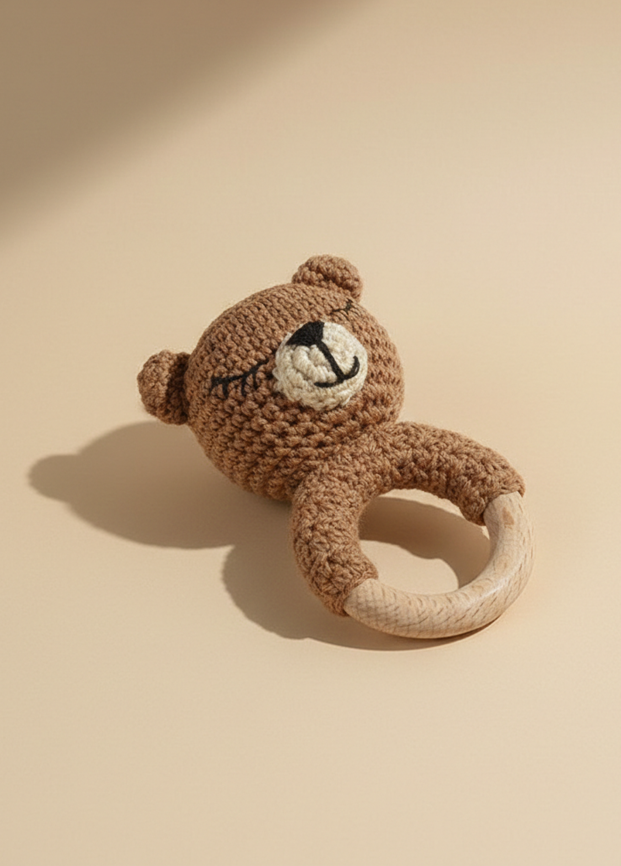 Nini Bear Baby Rattle - Chestnut Cub