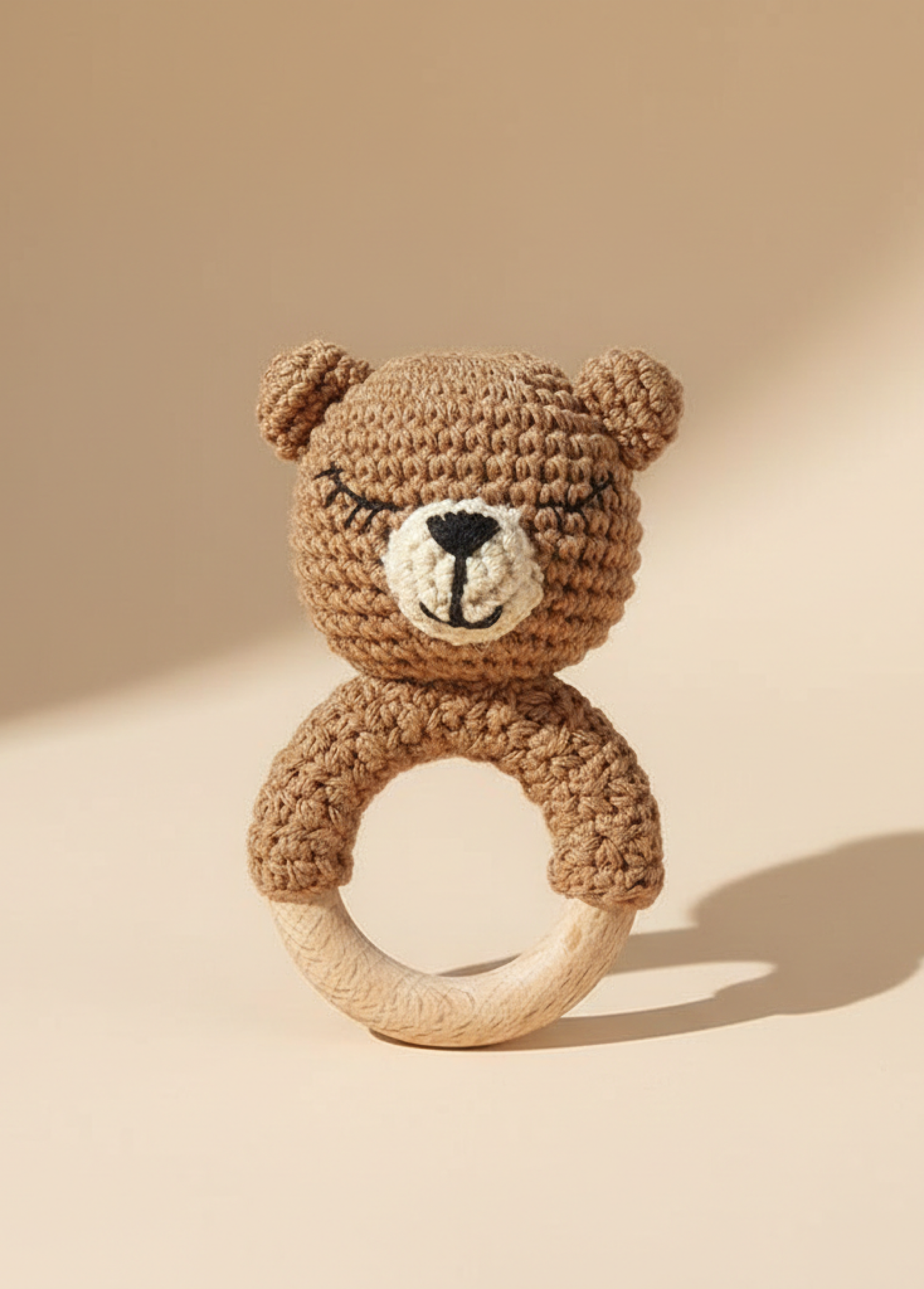 Nini Bear Baby Rattle - Chestnut Cub