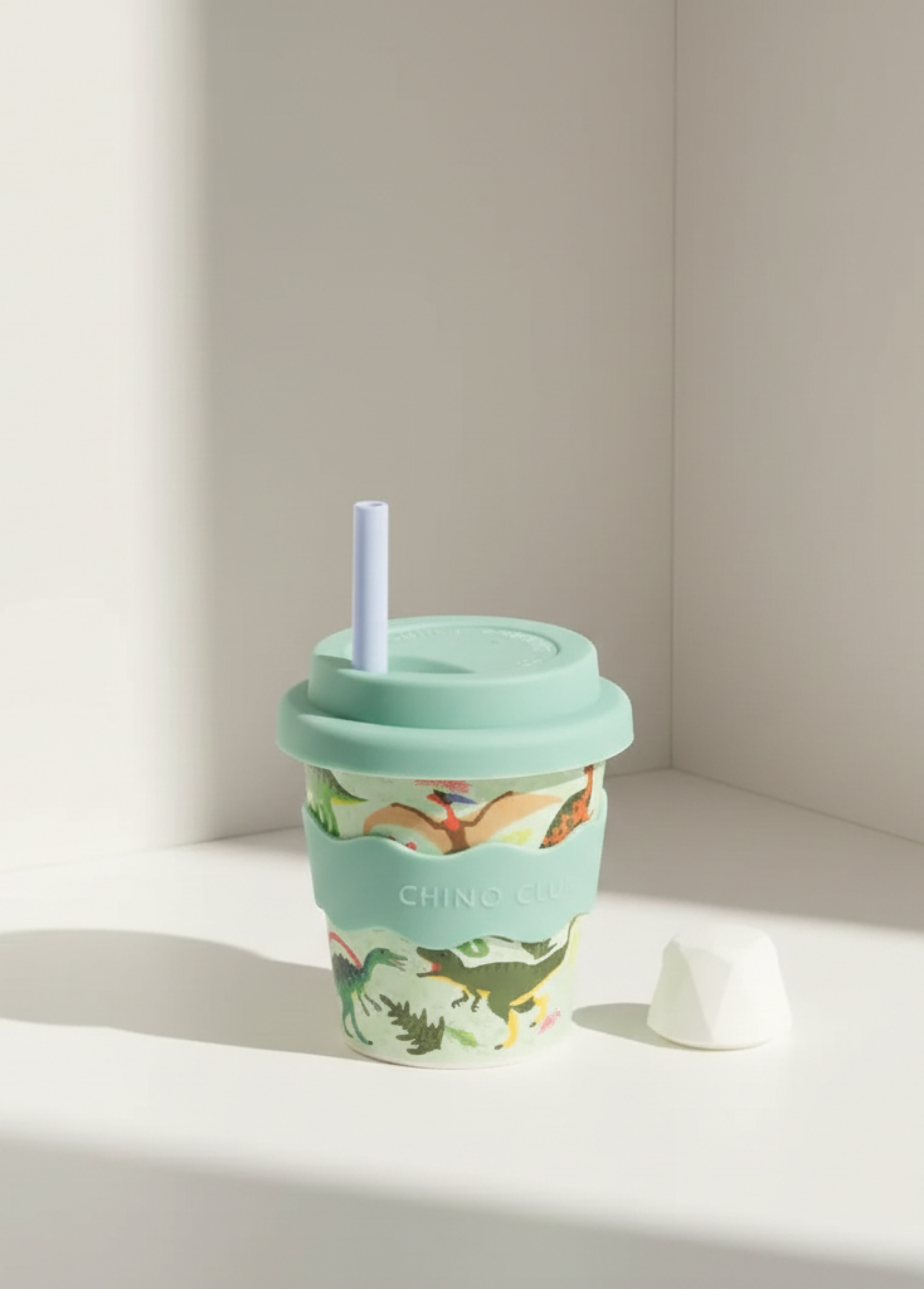 Dino Babychino Cup - 240ml (With Straw)