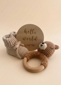 Hello Little One Set Rattle Edition - Oat Latte