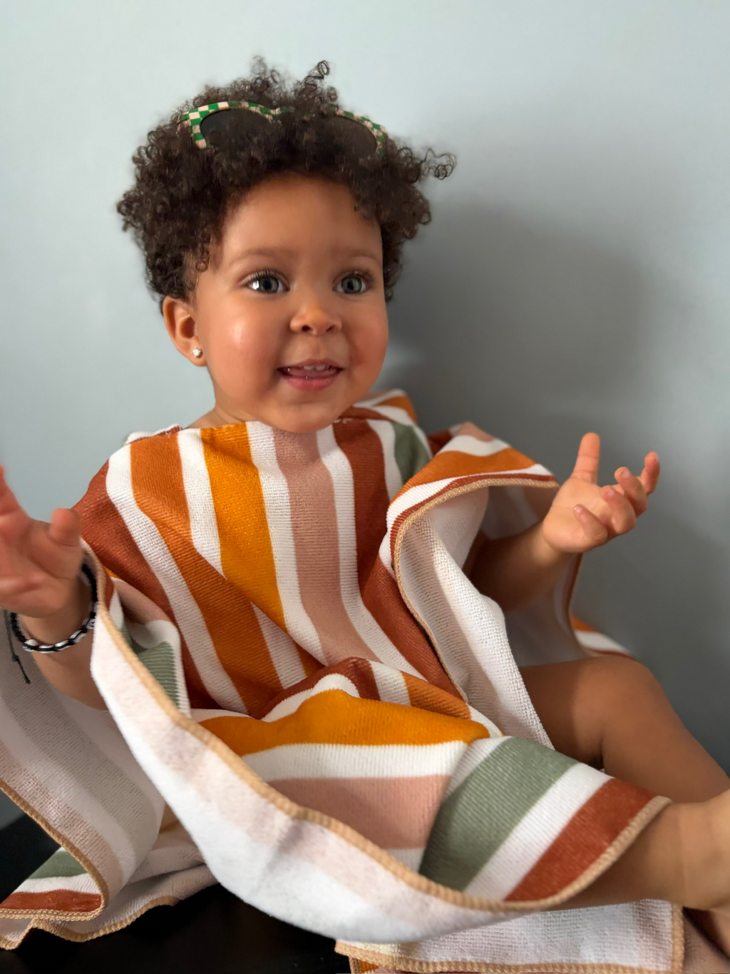 Nini Bear Kids Poncho Towel - Stripes