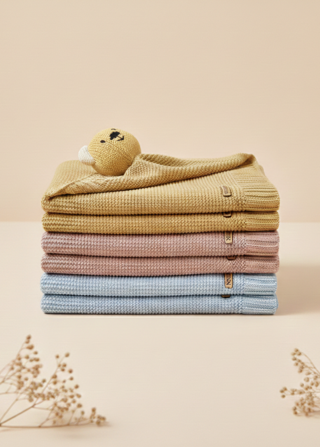 Nini Bear Comfort Blanket - Blush Petal