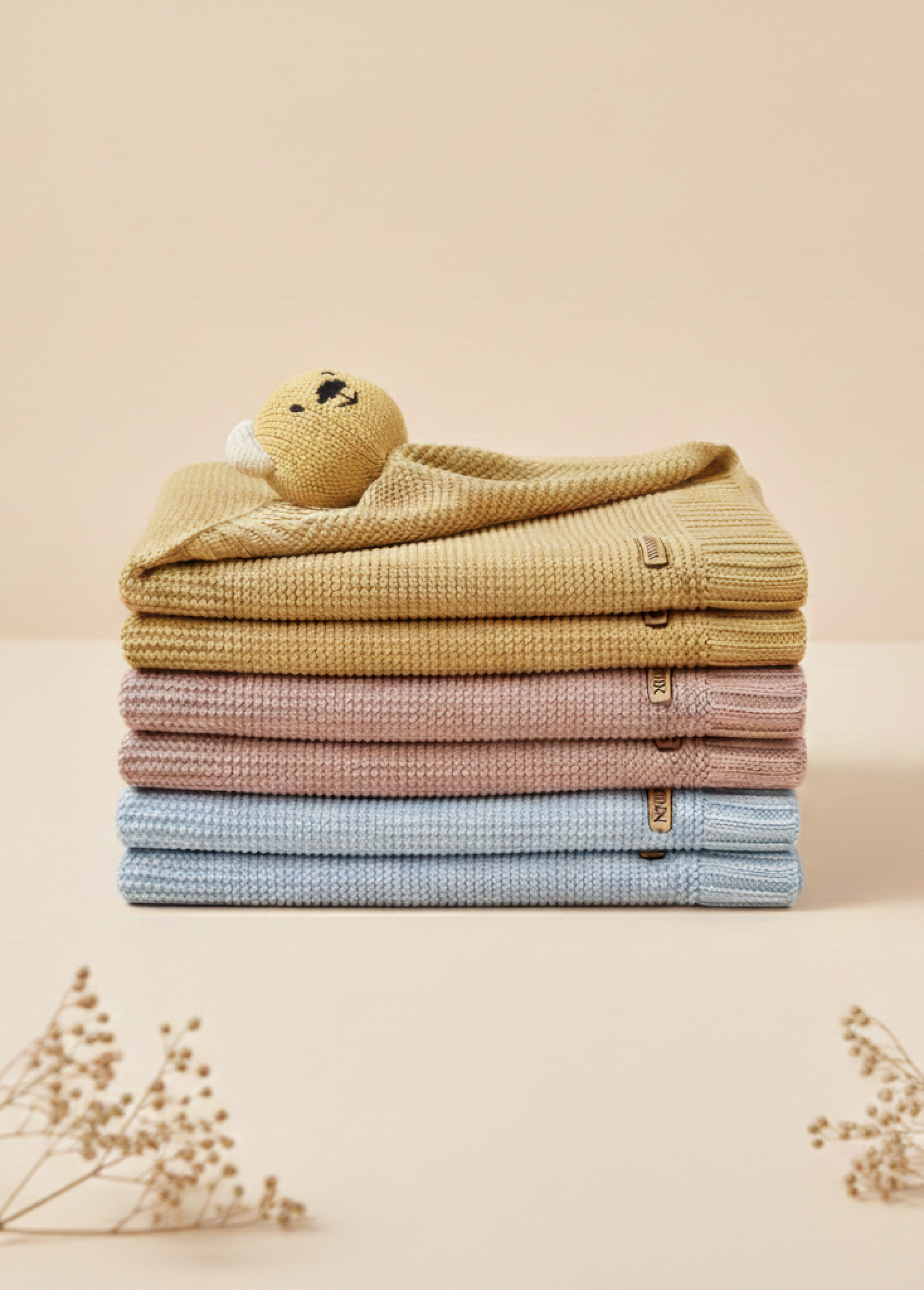 Nini Bear Comfort Blanket - Blush Petal