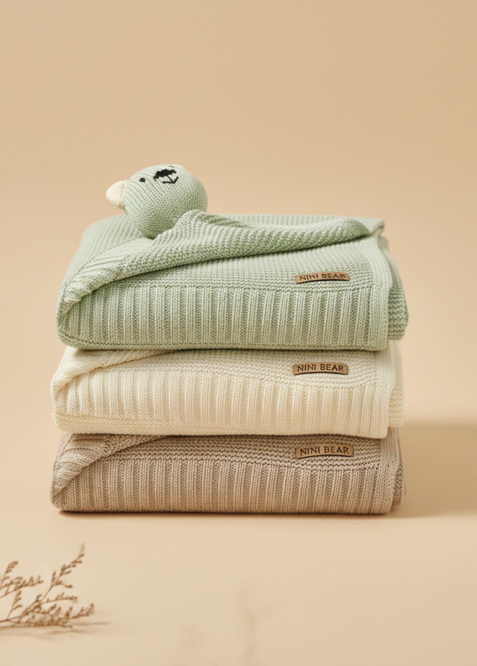Nini Bear Comfort  Blanket - Oat Latte