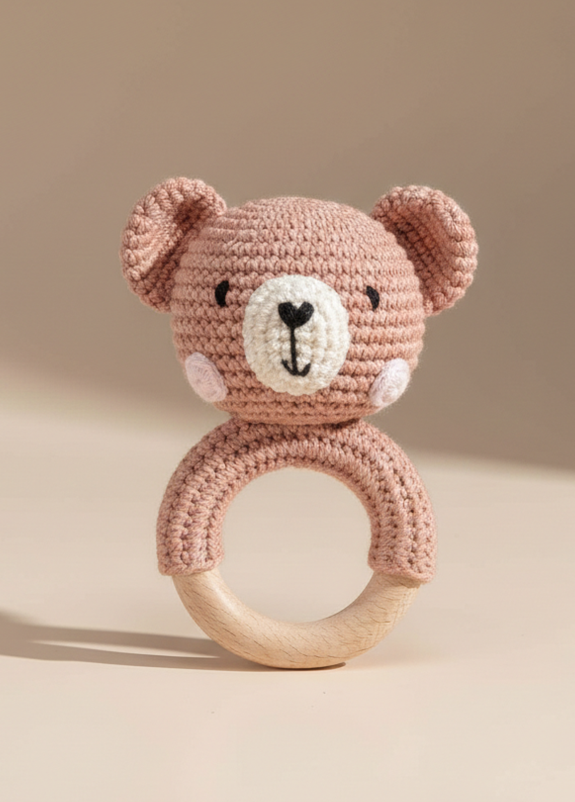 Nini Bear Baby Rattle - Chestnut Cub