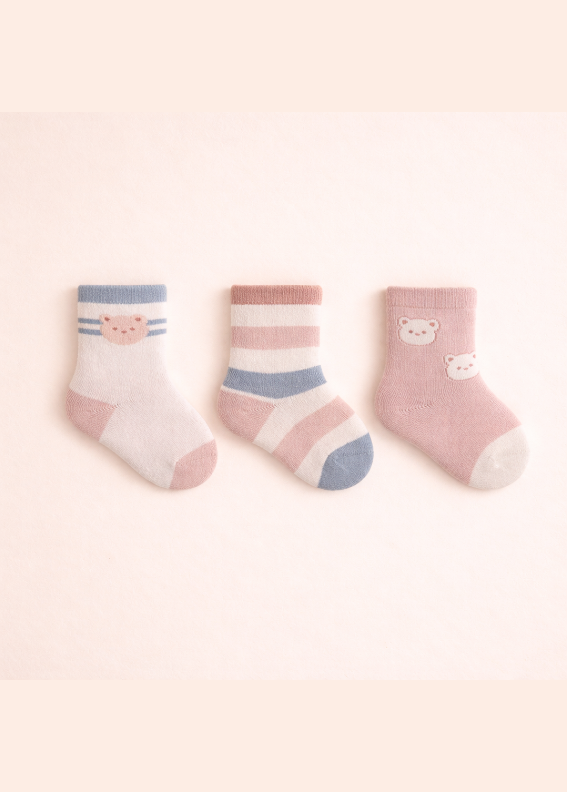 Nini Bear Socks - Pink Bear