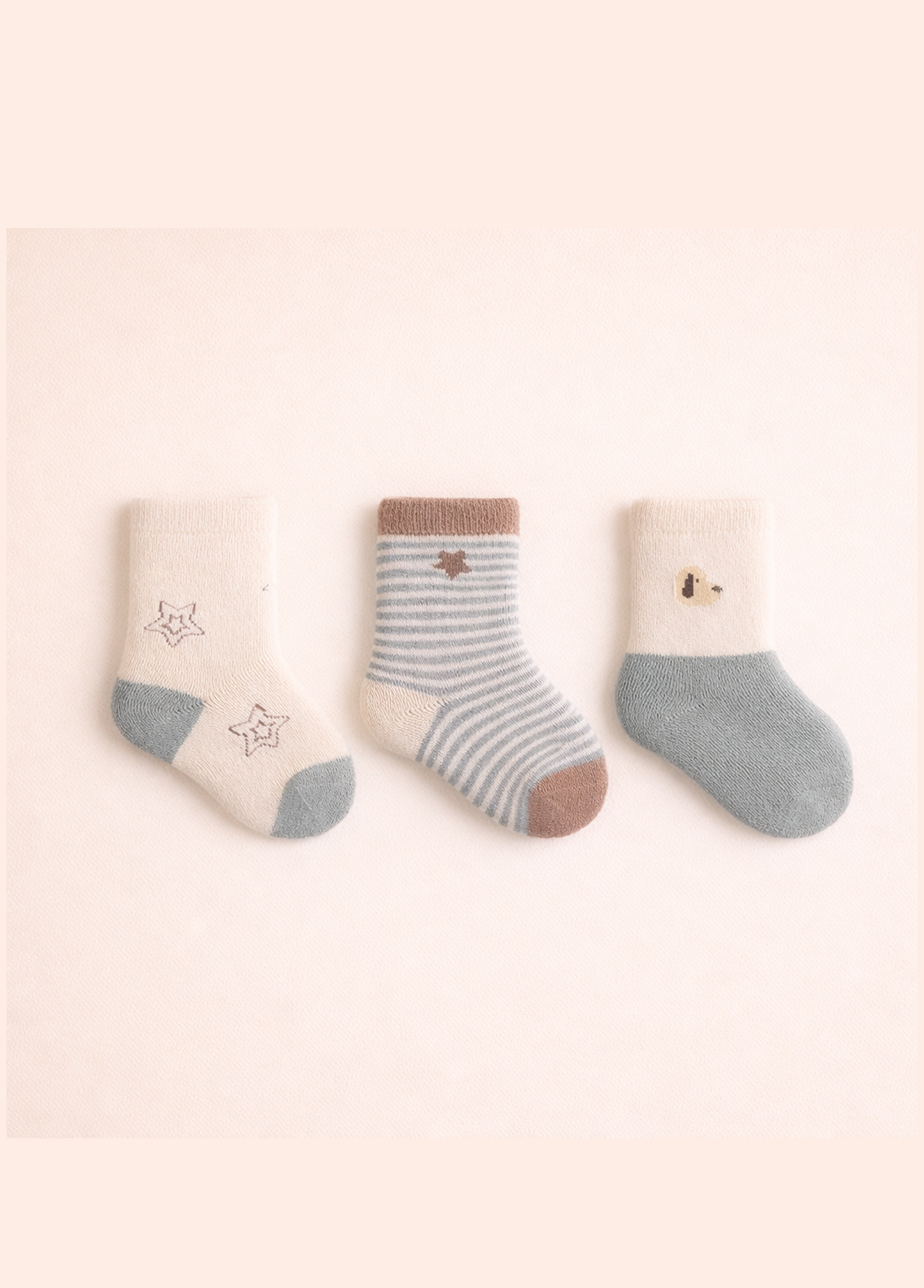 Nini Bear Socks - Brown Star