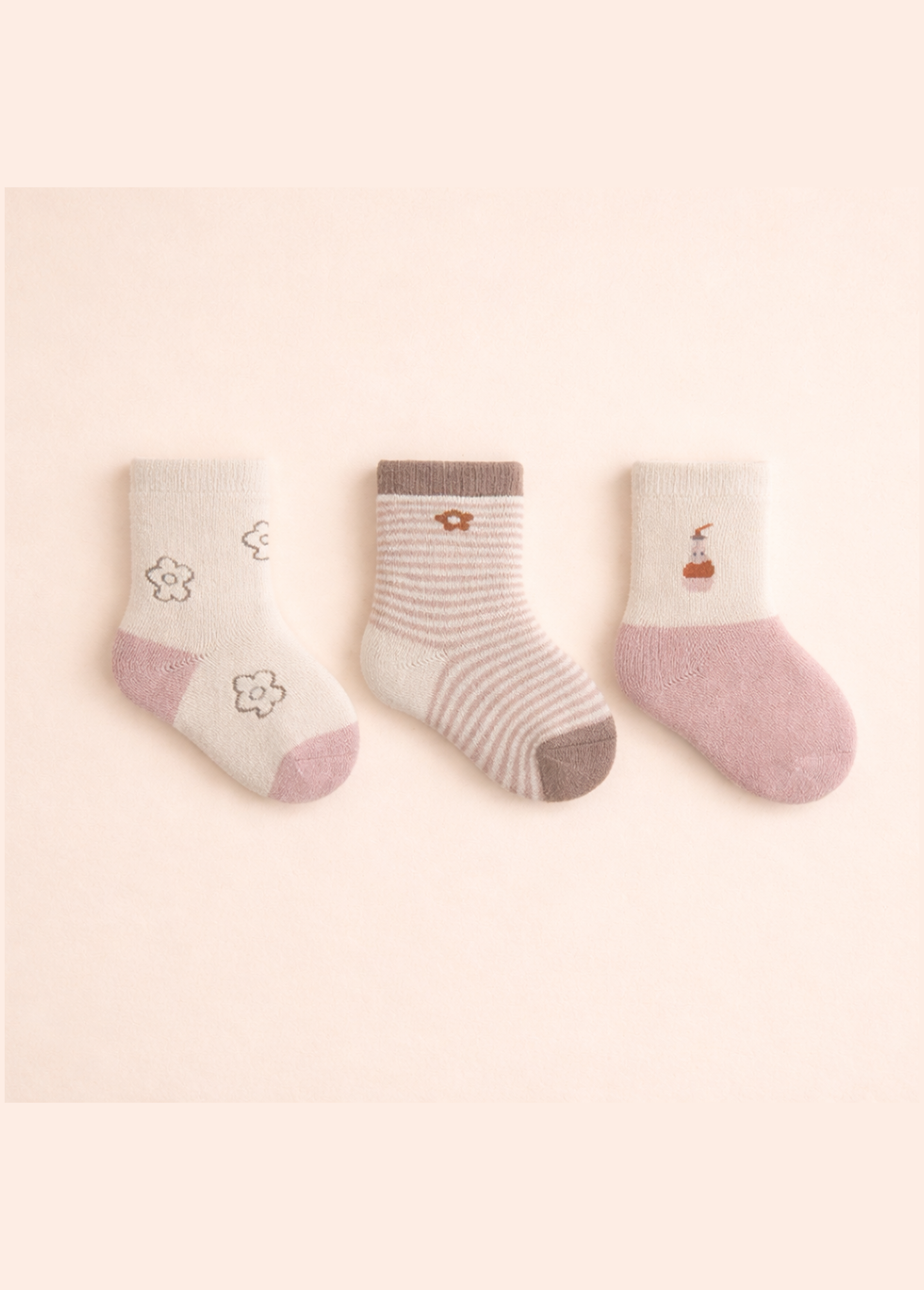 Nini Bear Socks - Pink Flowers